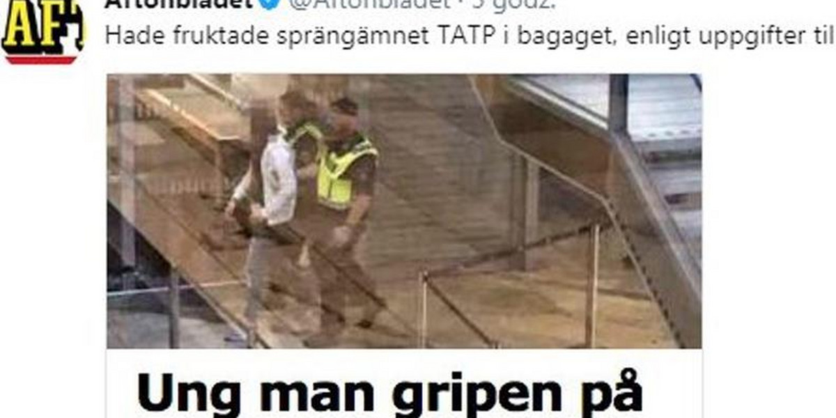 Szwecja. 20-latek zatrzymany na lotnisku Landvetter
