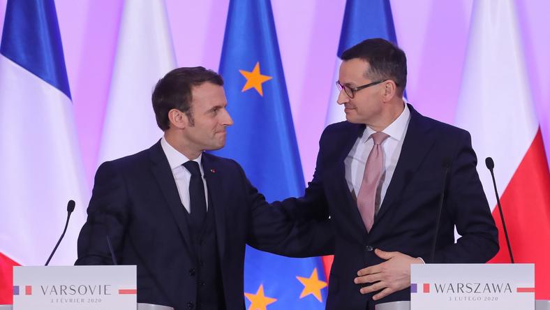 Mateusz Morawiecki i Emmanuel Macron