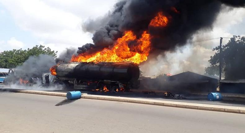 Fuel tanker burns in Onitsha again, no casualty/Illustrative photo. [Punch]