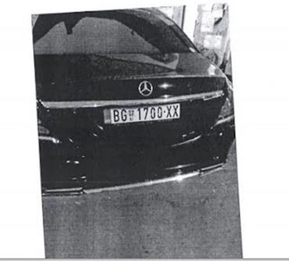 Fotografija kola koja je Radojević vozio poslata klanu Velje Nevolje