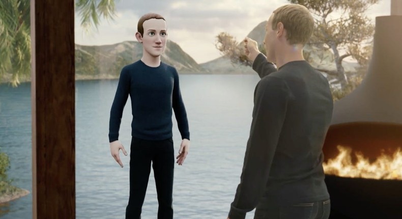 Mark Zuckerberg showing his 'metaverse' avatar during Connect 2021