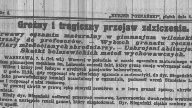 Fragment artykułu z "Kurjera Poznańskiego"