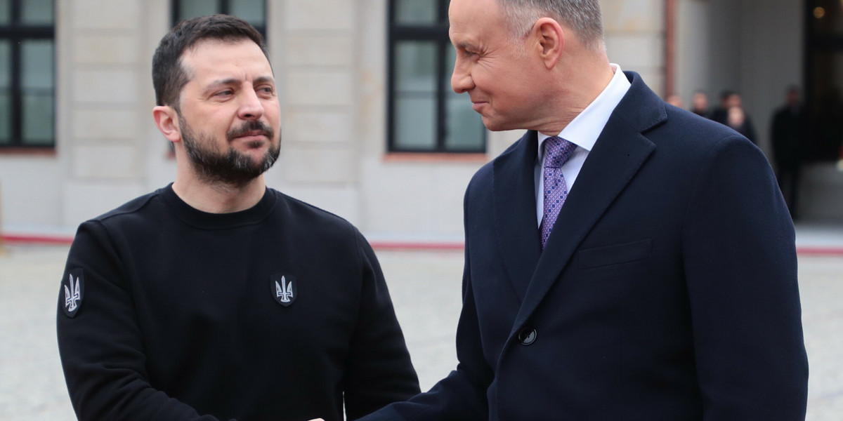 Prezydent Ukrainy Wołodymyr Zełenski spotkał się w środę z prezydentem RP Andrzejem Dudą w Pałacu Prezydenckim. 