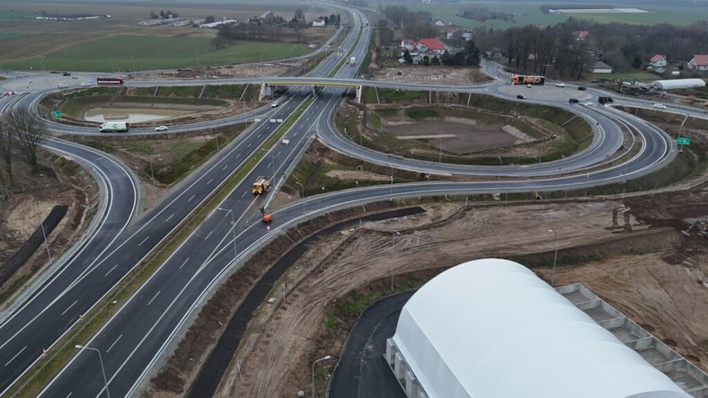 Węzeł Sławno. Stan z przełomu listopada i grudnia.