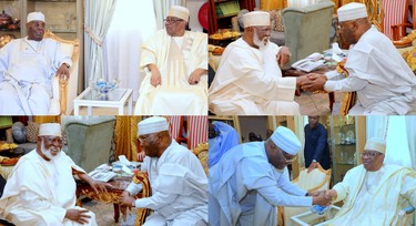 'This is where you belong' - Mixed reactions as Atiku visits Babangida, Abdusalami in Minna