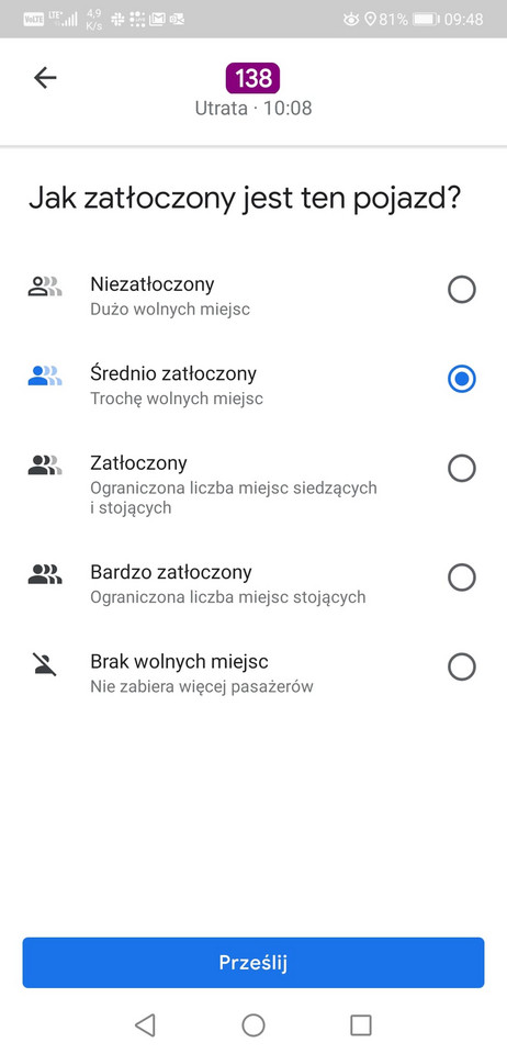 Sprawdź obłożenie w komunikacji miejskiej dzięki Google Maps