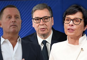 Ričard Grenel Marta Kos i Aleksandar Vučić