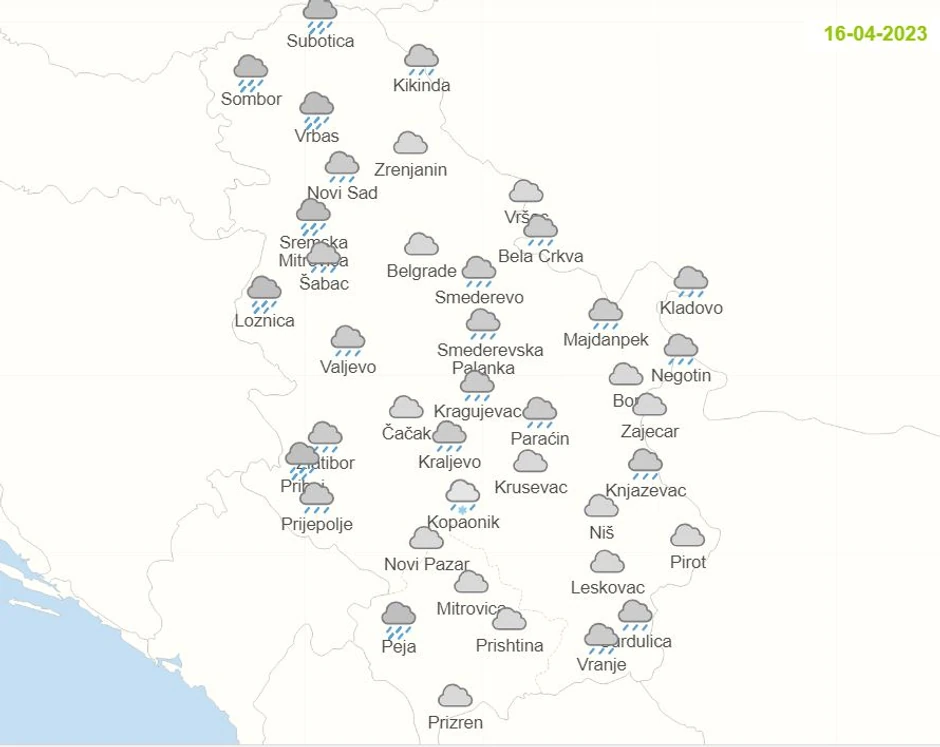 Vremenska prognoza za Uskrs