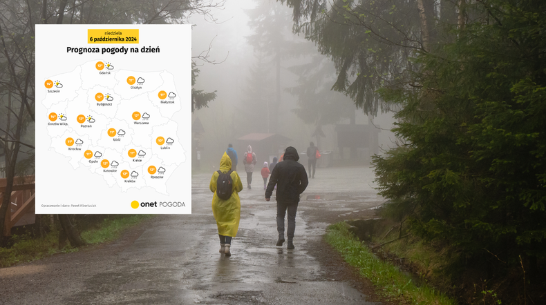Ponura jesień nie odpuszcza. Polskę spowiją niskie chmury i mgły (screen: Onet Pogoda)