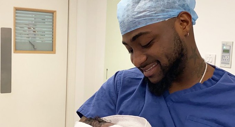 Davido is a father again. The music star has welcomed his first son 35 days to his 27th birthday. {Twitter/iam_davido]