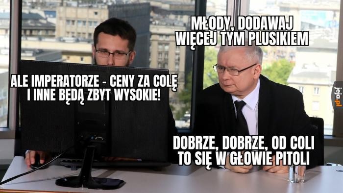 Memy z Jarosławem Kaczyńskim oraz Radosławem Foglem