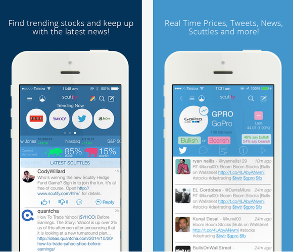 Scutify bywa określane mianem 'Twittera dla inwestorów'. Aplikacja gromadzi, analizuje i prezentuje najważniejsze informacje z rynków spółek giełdowych, walut i surowców, które przewijają się przez media społecznościowe. Scutify to również dynamicznie rozwijająca się społeczność inwestorów, którzy budują swoją reputację poprzez przekazywanie ważnych i wiarygodnych informacji ze świata finansów.