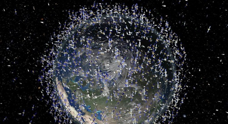 An artist's impression of the more than 100 million pieces of debris in orbit around the Earth