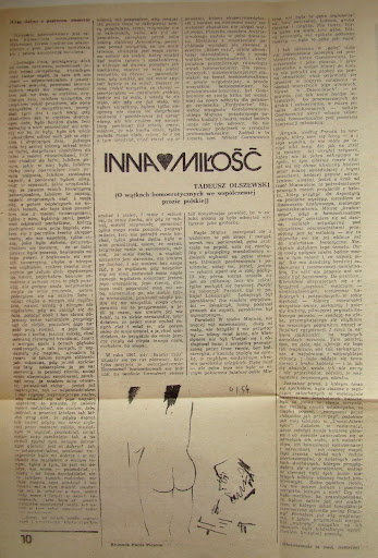 1988 r. - pismo "Polska miedź" w numerze 29 (21-27 lipca) rozpoczęło druk trzyczęściowego tekstu Tadeusza Olszewskiego "Inna miłość". 