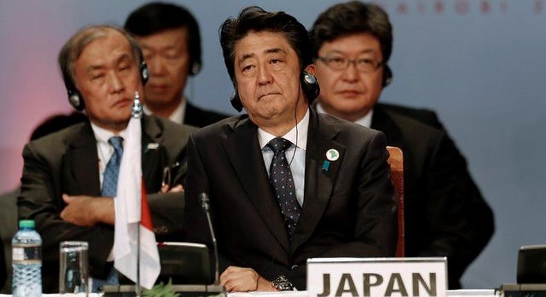 Japan's Prime Minister Shinzo Abe attends the Sixth Tokyo International Conference on African Development (TICAD VI) in Kenya's capital Nairobi, August 27, 2016. REUTERS/Thomas Mukoya