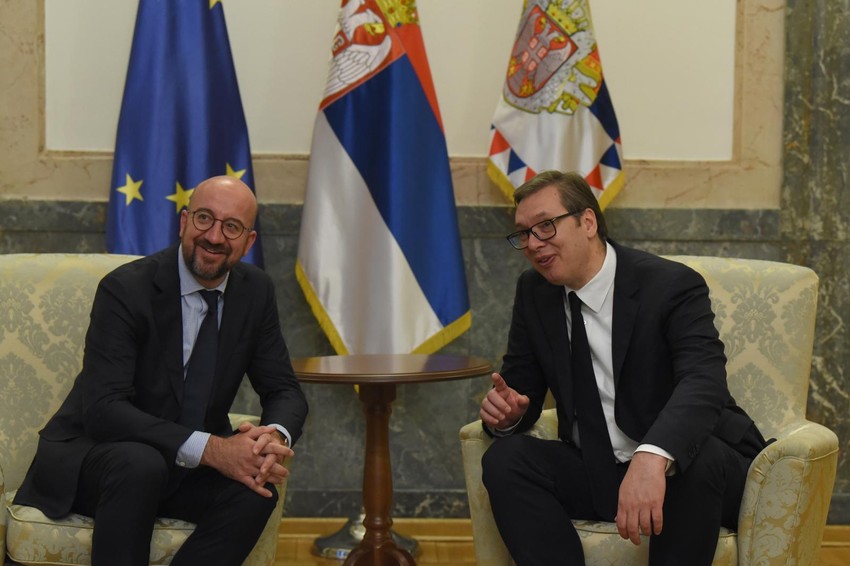 Šarl Mišel i Aleksandar Vučić