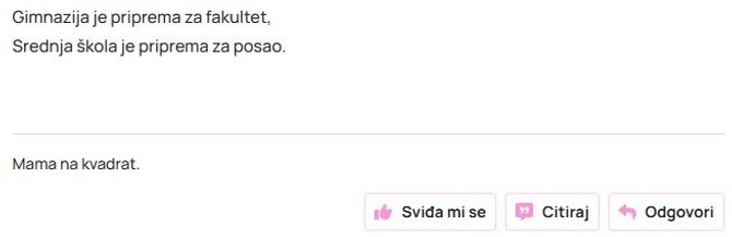 Odgovor koji su mnogi ocenili kao najtačniji