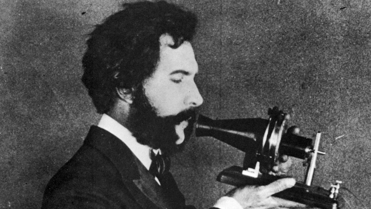 ALEXANDER GRAHAM BELL /n(1847-1922). American (Scottish-born) teacher and inventor. Bell speaking in