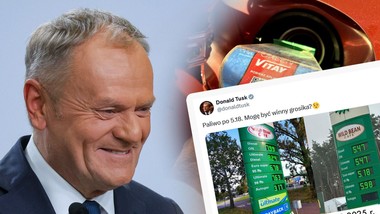 nowy cud na stacjach, benzyna po 5,18 zł/l. tusk: mogę zwrócić grosika?