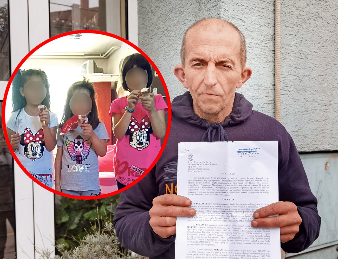 POSLE ŠEST GODINA BORBE OTAC PONOVO SA ĆERKAMA Đorđe je 5 puta pešačio od Kragujevca do Beograda, sada ima stalan posao i završio je školu za roditeljstvo