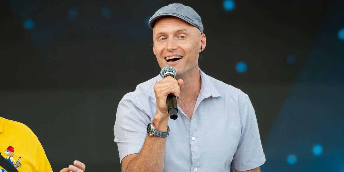 Krzysztof Krawczyk Junior na próbie przed Festiwalem Weselnych Przebojów. 
