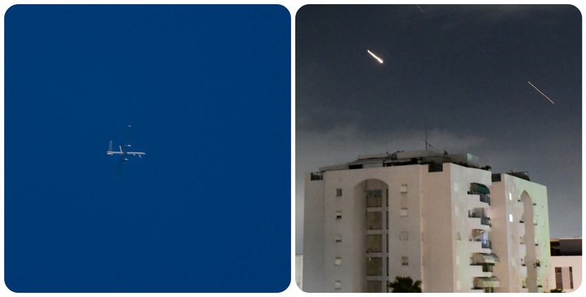kombo iranski dron i izraelski projektili