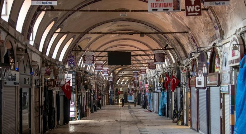A deserted passage in Istanbul's Grand Bazaar, which is set to reopen on Monday for the first time in two months