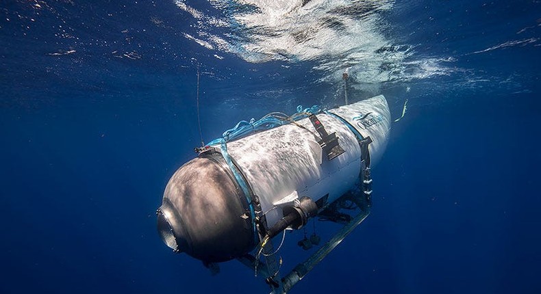 The Titan submersible in water.OceanGate