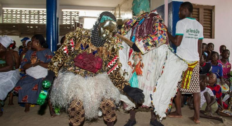 A special voodoo fetish ceremony is held in Cotonou to encourage Benin's Africa Cup of Nations team after they reached the quarter-finals for the first time in their history