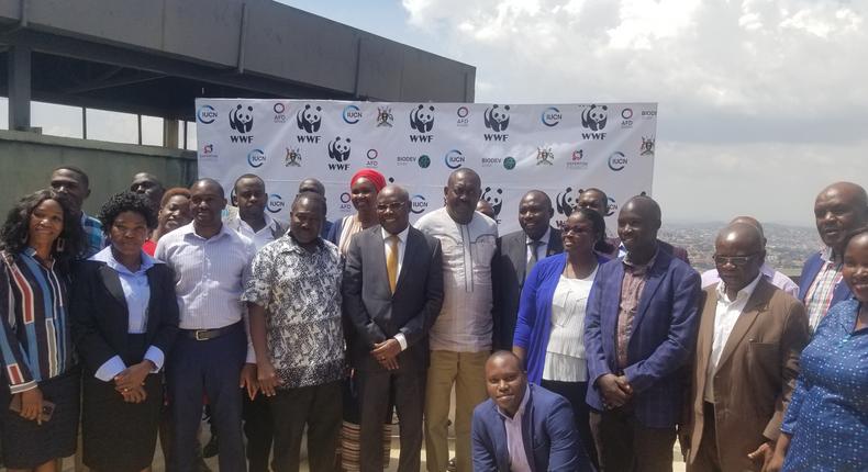 State Minister for Energy Okasai (centre) in a group photo with stakeholders at the meeting held at Skyz Hotel on Friday