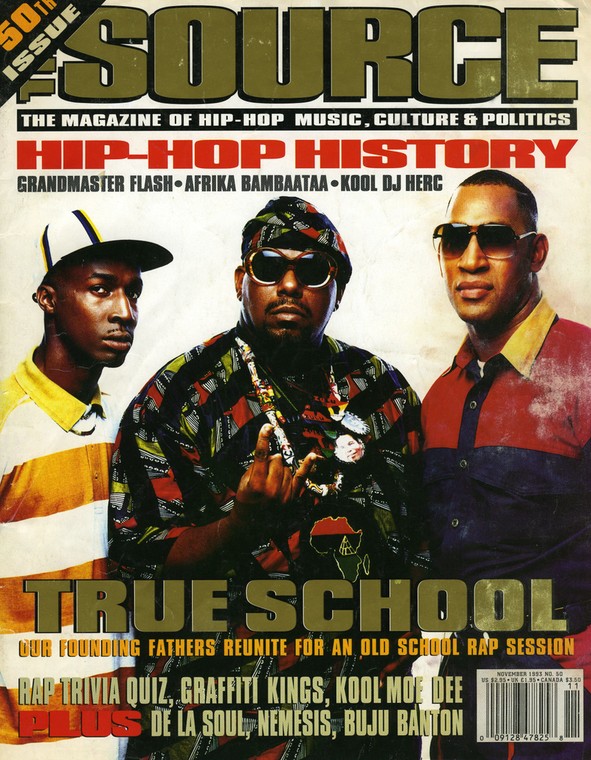 A cover of THE SOURCE Magazine with the founding fathers of Hip-Hop. THE SOURCE for many years was considered the Bible of Hip-Hop (THE SOURCE) 