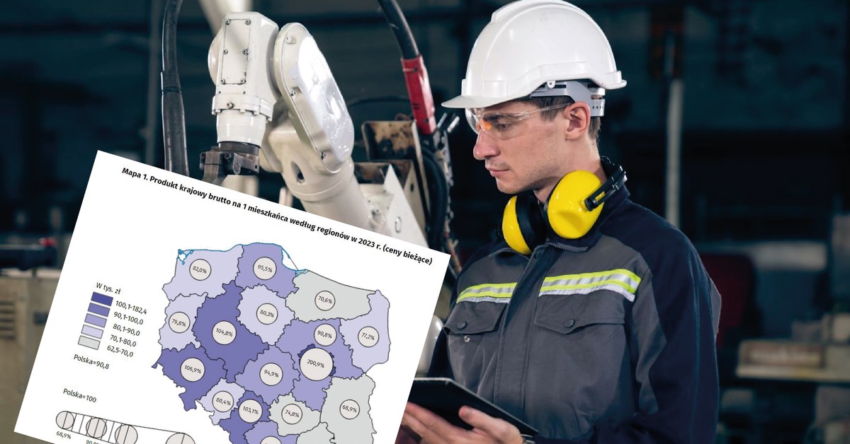 Wzrost gospodarczy w Polsce. Te pięć regionów odpowiada za ponad połowę całego PKB [MAPA]