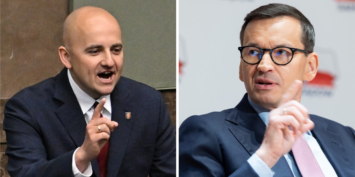 Posłowie PiS - Dariusz Matecki i Mateusz Morawiecki (zdj. archiwalne).