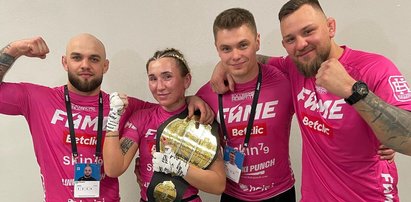 Brutalne walki na 13. Gali Fame MMA w Gliwicach.  Marta Linkiewicz i Karolina Brzuszczyńska okładały się długo i boleśnie. Z Popkiem poszło krócej...