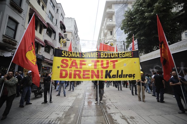 Turcja. Plac Taksim podczas protestu