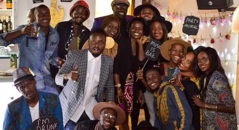 Friends at sauti sol's Polycarp's birthday party