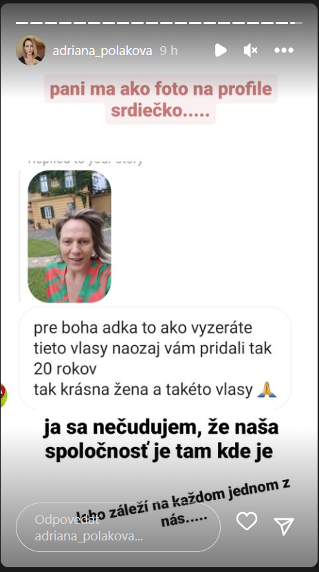 Polaková na kritiku zareagovala.