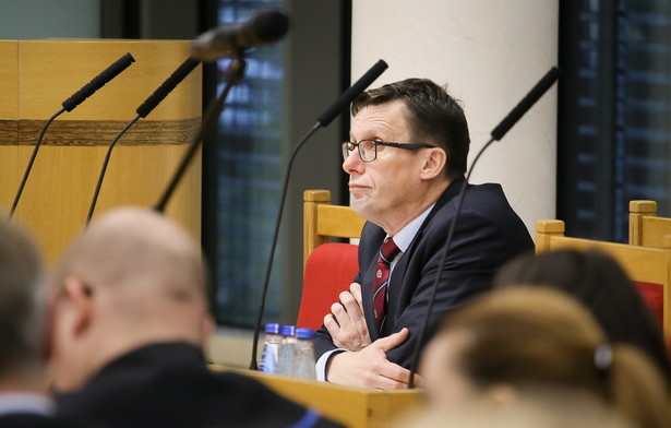 Przedstawiciel Sejmu, poseł PiS Marek Ast podczas rozprawy w Trybunale Konstytucyjnym.