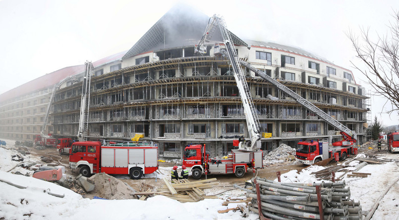 Pożar wybuchł na szóstej kondygnacji budynku, gdzie trwa remont.