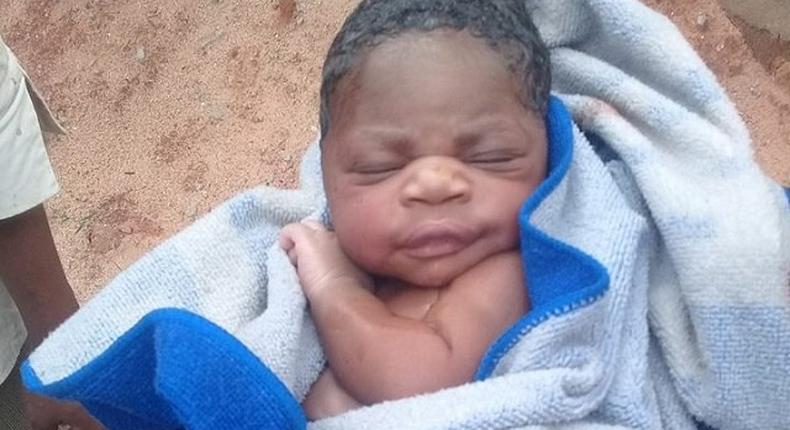 The pretty newborn baby abandoned by her mother