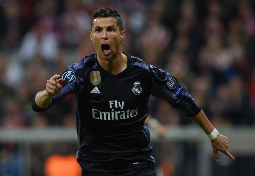 Real Madrid's Cristiano Ronaldo celebrates scoring their first goal