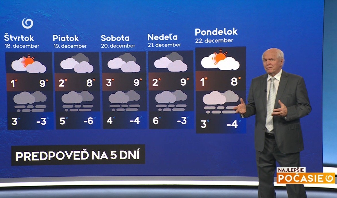 Predpoveď na 5 dní meteorológa Petra Jurčoviča v relácii Najlepšie počasie na TV Joj.