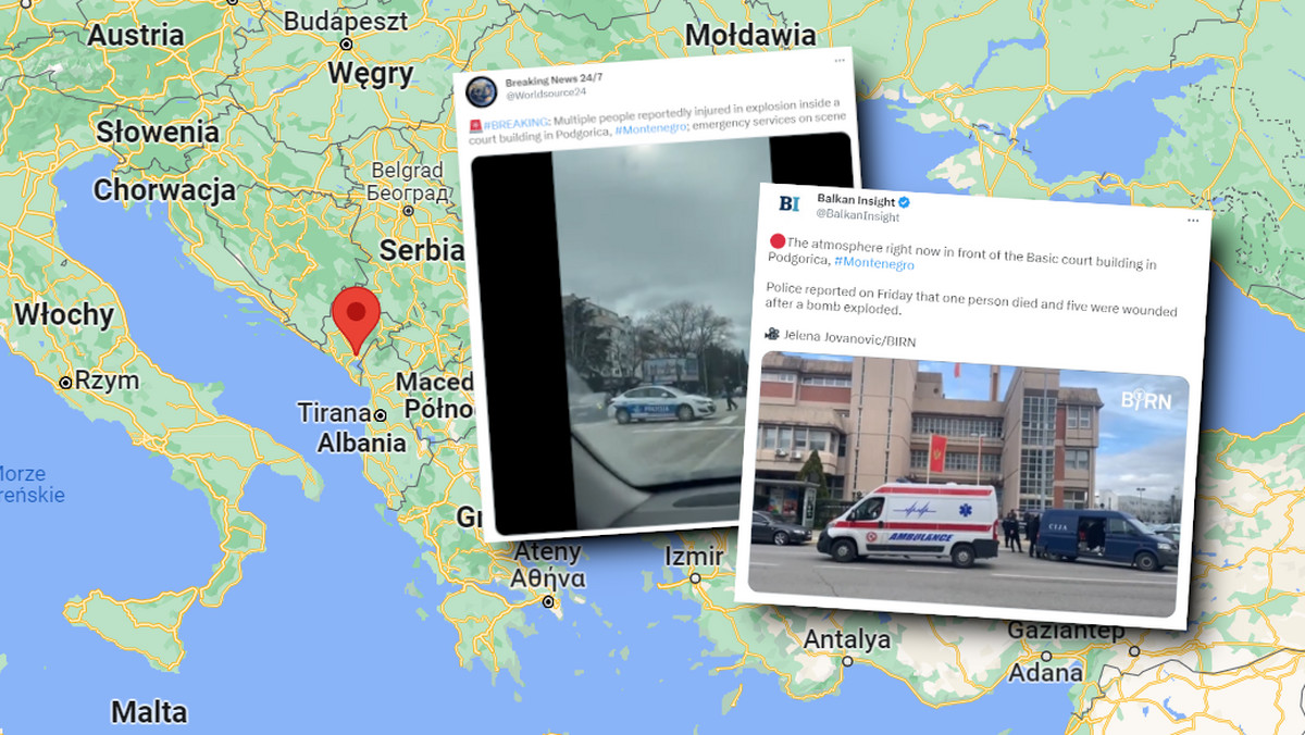 Wybuch bomby w stolicy Czarnogóry. Nie żyje co najmniej jedna osoba
