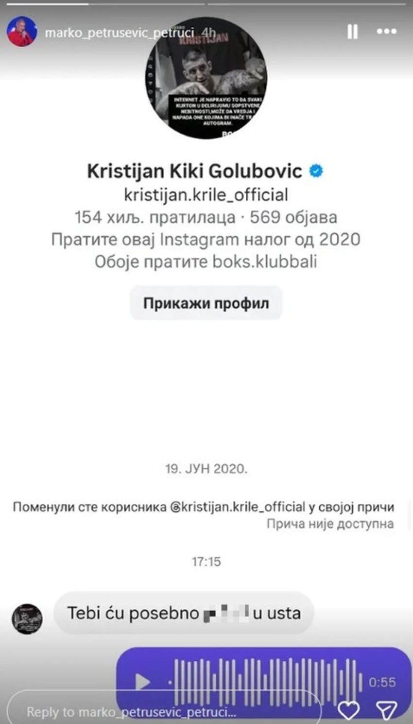 Rijaliti učesnik otkrio šta mu Kristijan Golubović piše: Sadržaj šokirao sve