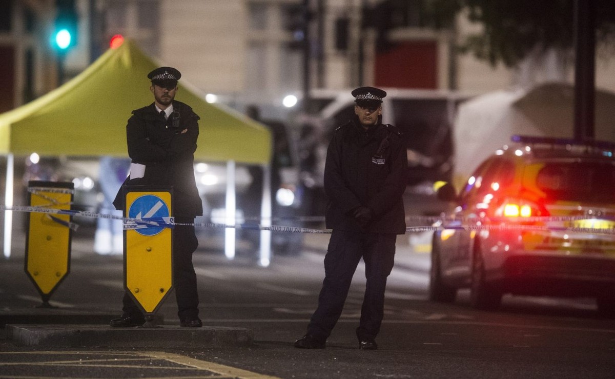 Londyńska policja na miejscu ataku nożownika