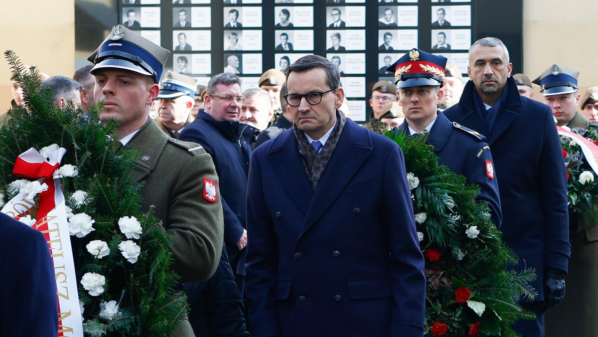 Premier Mateusz Morawiecki podczas obchodów Dnia Pamięci Żołnierzy Wyklętych