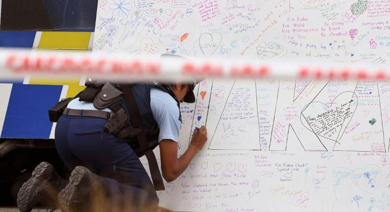 The words hello brother have been used across New Zealand in placards and memorial messages