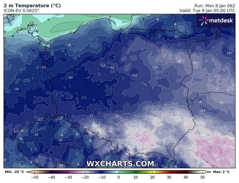 Najbliższa noc przyniesie spadki temperatury poniżej -20 st. C