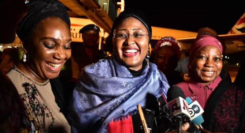 Mrs Aisha Buhari returns to Nigeria after a long holiday in the UK.