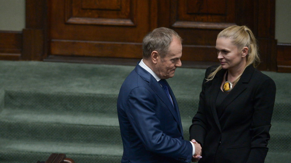 Premier Donald Tusk i minister edukacji Barbara Nowacka